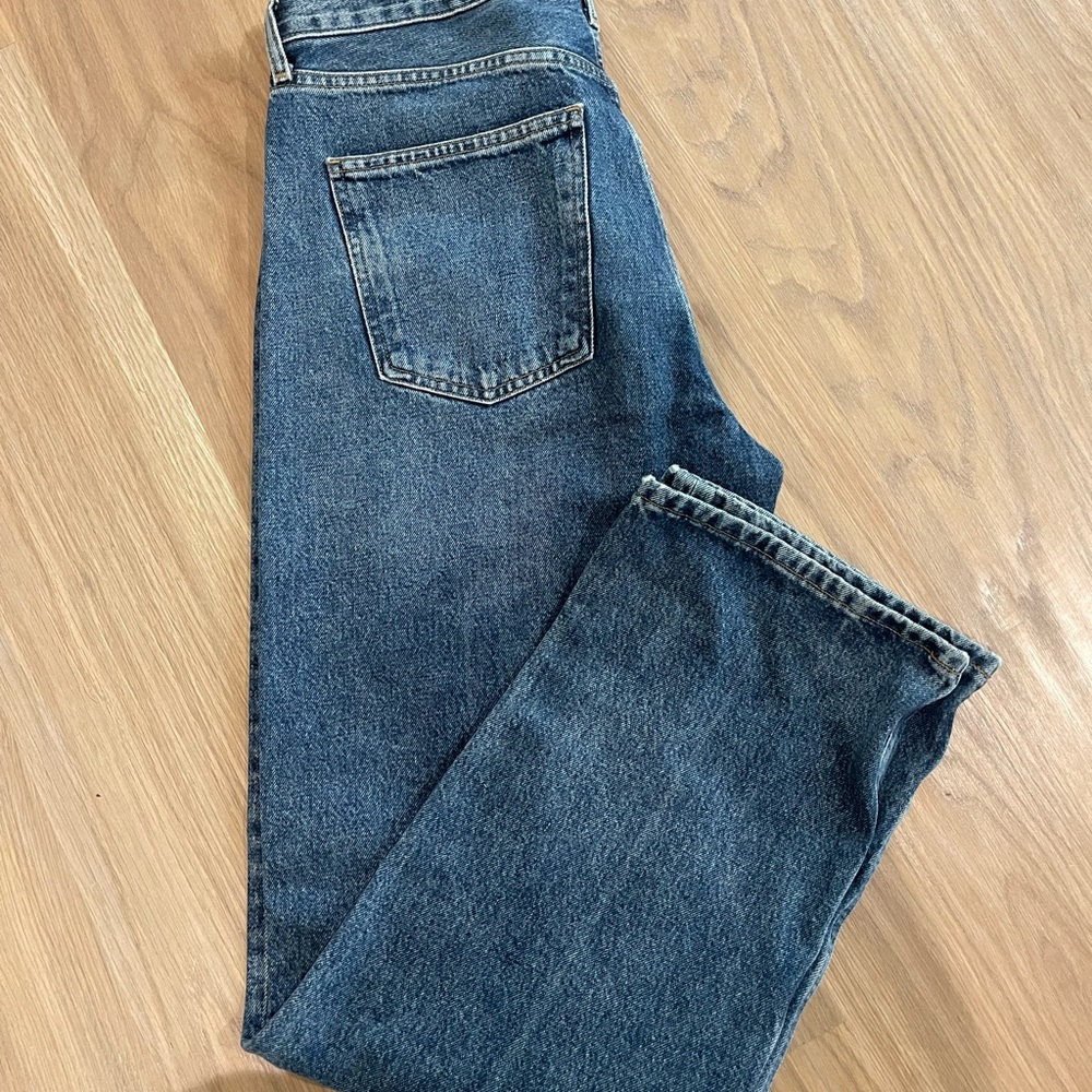 Agolde Dark Blue Straight Jeans